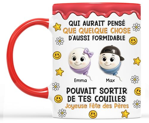 Cadeau Plus Mug Personnalisé - Chose Formidable Cadeau Fête Des Pères - fete des peres mug, cadeau fete des peres personnalisé, cadeau fete des peres tasse, tasse fête des pères (2 Enfants)