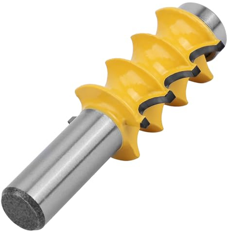 Aramox Triple Bead Router Bit 1 2 Inch Shank Micro Carbide Cutter for Woodworking Anti Kickback Design Hardened Steel Body Enclosed Bearing for Solid Wood MDF Plywood