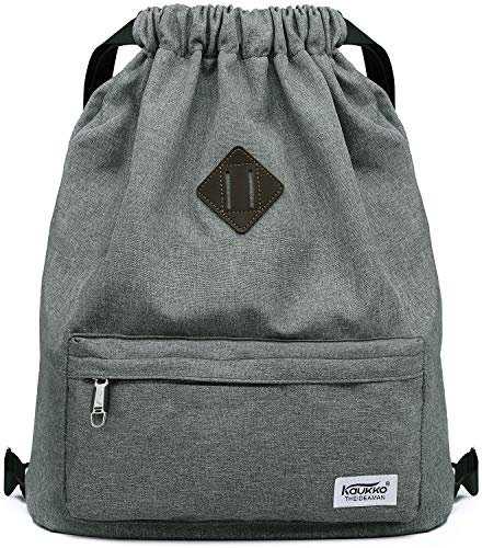 KAUKKO Beutel Rucksack Hipster Kordelzug Turnbeutel Gymsack mit Innentasche Sportbeutel für Damen & Herren, 21L