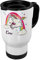printplanet Thermobecher weiß mit Namen Caro - Motiv Verrücktes Einhorn - Coffee to Go Becher, Thermo-Tasse