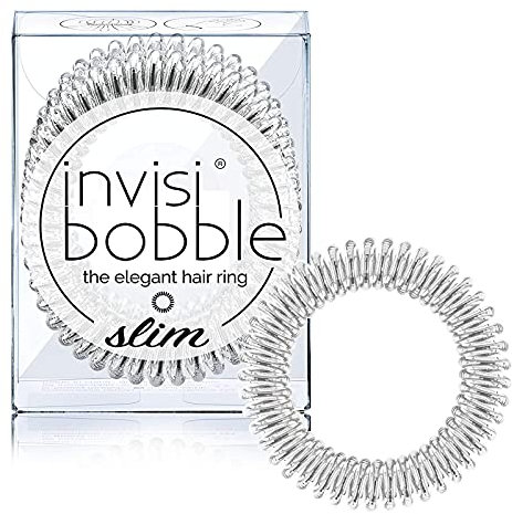 invisibobble Slim Haargummis Chrome Sweet Chrome I 3x Dünne Haargummis chrome für Mädchen und Damen I eleganter Look & starker Halt I das Original, designed im Herzen Münchens