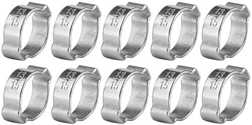 10pcs justierbare Schnecken-Zahnrad-Schlauch-Klemmplatten Zink überzogene Edelstahl-Zwei-Ohr-Wurm-Antriebs-Klipps 5-23mm für Fule Benzin-Rohr-Schlauch(13-15Mm)