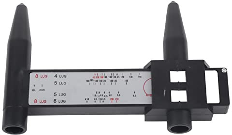 Qiilu Felgen Messgerät, Pkw Felge Bolt Pattern Schiebemessgerät Werkzeug PCD Lineal 4 5 6 8 Lug