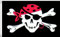 AZ FLAG - Flagge Pirat One Eyed Jack - 90x60 cm - Piraten Totenkopf Fahne 100% Polyester mit Messing-Ösen - 50g