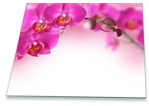 decorwelt | Herdabdeckplatte 60x52 cm Ceranfeldabdeckung 1-Teilig Universal Elektroherd Induktion für Kochplatten Herdschutz Deko Schneidebrett Sicherheitsglas Spritzschutz Glas Orchidee