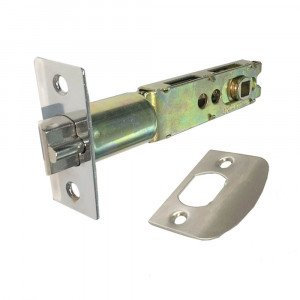 Adjustable Tubular Latch 90 or 100mm Backset - Polished Stainless Steel