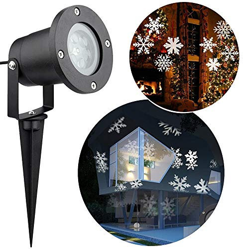 TEDD Christmas Snowflakes Projector Light Led Landscape Waterproof Lamp Stage Spotlight Moving Light Outdoor Indoor for Xmas Garden Holiday House Show Home Wall Party Wedding Decorations