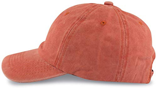 fashionchimp Baseballcap im Vintage Used-Look aus 100% Baumwolle, Unisex Jeans Denim Cap (Orange)
