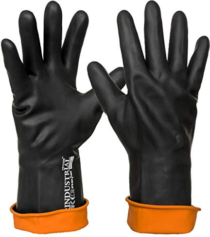 Arbeitshandschuhe Gummi Wasserdicht Schutzhandschuhe Lange Stuple 45cm(RINDUSTRIAL-45cm)