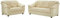 Cavadore Ledergarnitur Savana mit Federkern Set bestehend aus 2er Sofa und 3er Sofa in Echtleder, Leder, creme, 3er: 198 x 90 x 90 cm: 2er: 148 x 90 x 90 cm