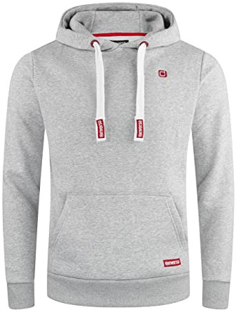 riverso Hoodie Herren Regular Fit RIVLinus Kapuzenpullover Pullover Sweatshirt Streetwear Grau 5XL, Größe:5XL, Farbe:Grey 1