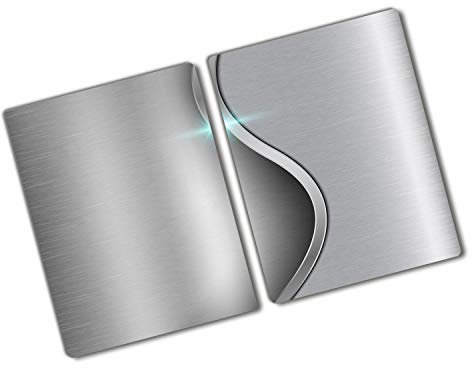Tulup Schneidebrett Herdabdeckplatte Spritzschutz 2x40x52 cm Silber Abdeckung Kochplattenabdeckung Gehärtetes Glas - Metall Curve