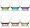 Lav Coral Tumbler Glasses. Coloured Base (Pack of 6) Whisky Juice Drinking Glasses Set. 345ml