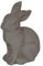 Hase Figur aus Keramik Vintage Ostern Osterdeko Dekoration Osterhase grau antikweiss (14 cm hoch)