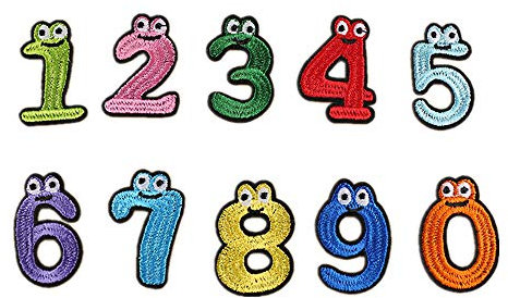 SUNMOVE 10 X Numbers Sew On Iron On Patch Badge Bag Clothes Fabric Applique DIY