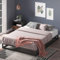 Zinus Joseph Bett 100x200 cm - Höhe 15 cm mit Stauraum unter dem Bett - Metall-Plattformbettrahmen mit Holzlattenrost - Schwarz