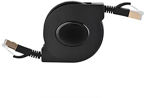 Cat 7-Ethernet-Kabel, einziehbares CAT7 RJ45 Patch-geschirmtes LAN-Netzwerkkabel Flaches Ethernet-Kabel, für Laptop, Computer, Modem, Switch und Router, CAT7 RJ45-Netzwerkkabel