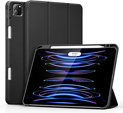 ESR Stift Hülle für iPad Pro 11 Hülle mit Stifthalter (2022/2021/2020/2018), iPad Pro 11 Case (4./3./2./1. Generation), Pencil 2 Unterstützung,Weiche TPU Rückschale, Rebound Serie, Schwarz