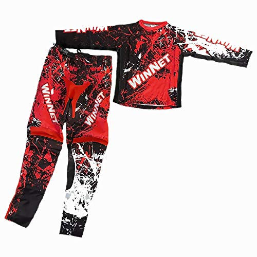 Completino per Mini Moto Cross da Bambino (Rosso, 10 Anni)