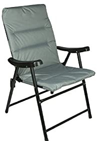 Hyfive Folding Deck Dining Chair For Outdoor Garden Camping With Luxury Padding Grey
