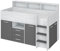 BIM Furniture Etagenbett NEO P Kindermöbel, Möbelset für Kinderzimmer, EIN Bett mit Schreibtisch, Regalen, Schubladen: Rechte Seite (Craft weiß/Graphit), 80 x 200 cm