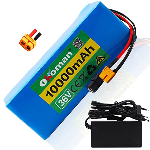 Batterie 36v Lithium ION pour vélo électrique,Batterie au Lithium 21700,Batterie Haute Puissance 500W,36V 10000mAh E-Bike Vélo électrique BMS + 42V Chargeur