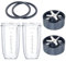 Piezas de repuesto para tazas Nutribullet de 32 onzas, 2 piezas y 2 juntas de goma, 2 cuchillas extractoras de repuesto compatibles con batidoras NutriBullet de 600 W/900 W (6 piezas)
