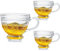 KMERCE 2pcs Tasses à café en Verre avec Anse, Grande Mug, Cadeau parfaite pour petit dejeuner, expresso, thé, boisson, 400ml, Motif en relief- lavables au lave-vaisselle - passent au micro-ondes