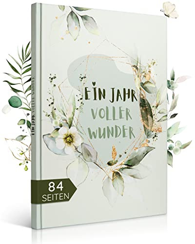 EULENTALER® Das Babyalbum I Von Pädagogen gestaltet I Mit handgemalten Illustrationen I Mein erstes Jahr I Din A4 I Babytagebuch, Erinnerungsbuch geschlechtsneutral I Geschenk für Mädchen & Jungen