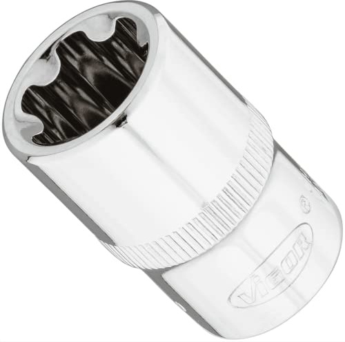VIGOR T+ Steckschlüsseleinsatz, V7920-EP20, 1/2″, EP Profil, SW E20+ | 1/2 Zoll (12,5 mm) Vierkant hohl, Antrieb 1/2 Zoll (12,5 mm) Vierkant hohl, Abtrieb E+ Profil, 69 g, Antrieb EP Profil, 1/2″