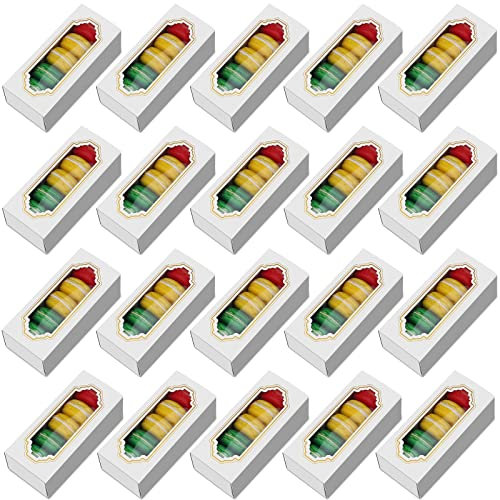 20 Stück Cupcake Macaron Verpackung Box Karton mit großem Sichtfenster , Keksverpackungen Keksschachtel Geschenkboxen für Backwaren Schmuckverpackungen Vorschlag Geburtstagsfeier Hochzeit Klein