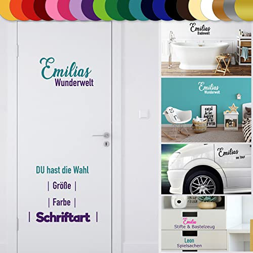 Wunschtext als Kennzeichnung | Türaufkleber, Wandtattoo, Fenster uvm... | Name Text | Raumbezeichnung Bad Küche Zimmer Wunschname