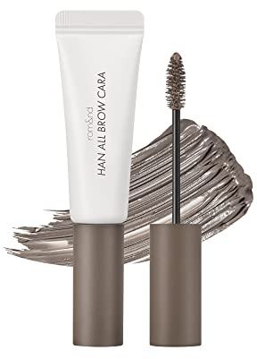 rom&nd HAN ALL BROW CARA 01 Grace Taupe - Natural Fluffy Eyebrow Mascara for Dark Hair, Long-Lasting Tinted Brow Gel, Smudge-Proof & Non-Sticky