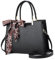 NICOLE & DORIS Sac à Main Élégant Femme - Fourre Tout en PU Cuir Grande Capacité - Bandoulière, Épaule, Poignée Supérieure pour Travail et Sortie Quotidienne - Noir