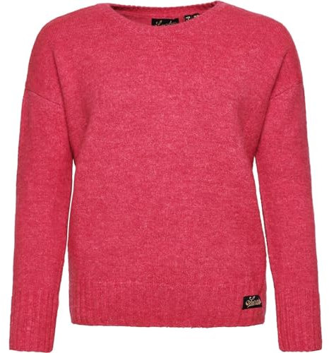 Superdry Damen Essential Pullover mit Rundhalsausschnitt Gedeckte Himbeere 40