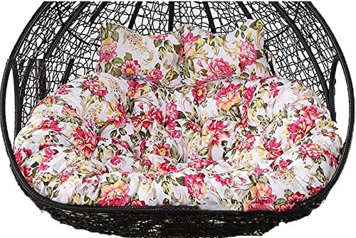 ZTGL Coussin pour Fauteuil Suspendu Oeuf 2 Places, Impermeable Lavable Coussin de Chaise Suspendue Exterieur, éPais Coussins pour Hamac Suspendu de Jardin, Toutes Les Saisons,Flower a