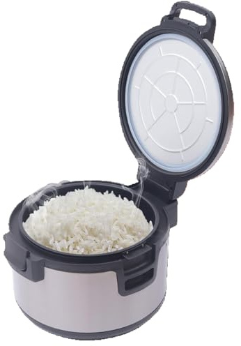 Grand cuiseur à riz 19 l/20 Qt en alliage d'aluminium - Multicuiseur vapeur - Grande capacité - Chauffe-soupe pour restaurants, fer à repasser pour garder au chaud le riz, la bouillie, la soupe