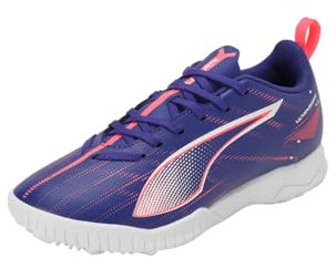 PUMA Boy's Unisex Kids Ultra 5 Play TT JR Soccer Shoe, Lapis Lazuli White-Sunset Glow, 11 UK Child
