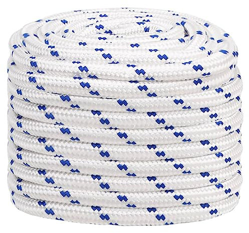 vidaXL Bootsseil Ankerleine Festmacher Tauwerk PP Leine Seil Tau Polypropylenseil Geflochten Flechtleine Weiß 20mm 25m Polypropylen