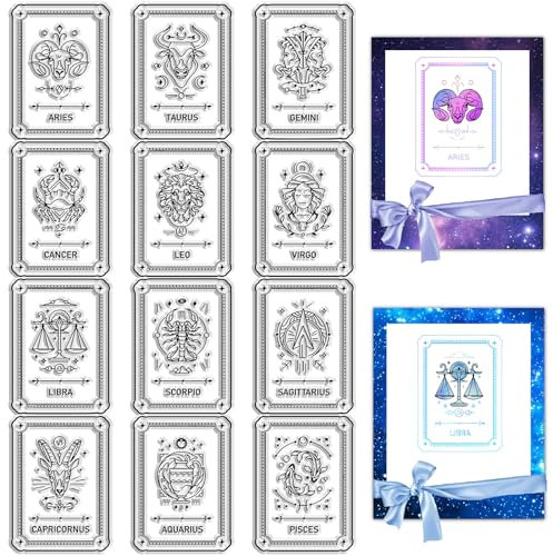 craspire Sternbild, Klare Stempel, Sternzeichen, Muster, Text, Transparente Gummistempel, Silikonsiegel, Stempel, Tagebuch, DIY, Scrapbook, Dekoration, Handgefertigtes Handwerk, Notizbuch