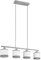 Reality Leuchten Pendelleuchte Davos R31554006, Metall Chrom, Schirme Stoff Grau/Weiß, exkl. 4x E14