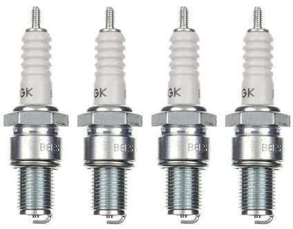4x Zündkerze B8ES Zündkerzen Set 4 Stück passend für Motorrad/Roller/Scooter kompatibel passend für: 0241248534 0241248538 0241248543 W240T2 W250T2 W260T20 W3C W3CC W4C W4C1 W4CC W4CPX