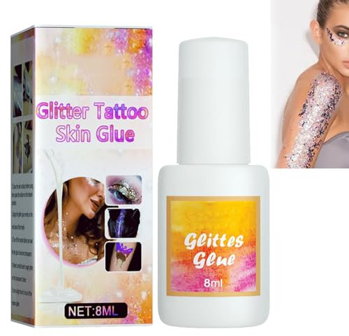 GNAUMORE Glitter Tattoo Glue, Gel, Skin Safe, Easy Removal, Strong Adhesive, DIY Face Glitter Tattoo