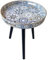 Simmer Stone Round Indoor Side Tables with Detachable Wooden 3 Legs, Versatile Tray Table, Perfect For Round Coffee Table Tea, and Relaxation Time 17.7 Inch (Bohemian)