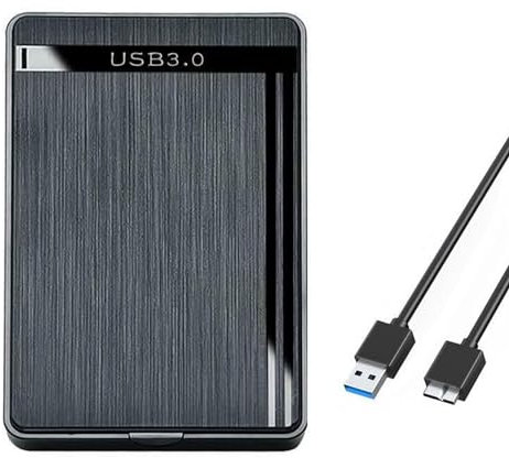 Trimming Shop 2.5 Hard Drive Enclosure USB 3.0 to SATA for SSD and HDD Slim and Lightweight External Disk Caddy Case Supports for Laptop, DVR, Windows, Mac, Linux, PS4, PC, Xbox, Black Enclosure Box