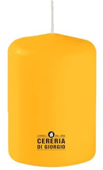 Vela diámetro 7 cm altura 10 cm - Mostaza