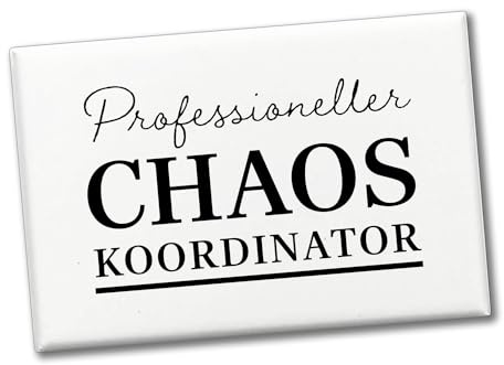 Chef Souvenir Magnet eckig mit Spruch Professioneller Chaos Koordinator Professioneller Chaos Koordinator Witziger Spruch für Abteilungsleiter und Kollegen im Büro