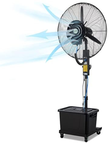 LKPMGOA Profi-Außen-Standventilator mit Sprühnebelfunktion, Haushaltsgeräte Ventilator mit Wasser, 3 Geschwindigkeiten, 40-l-Wassertank(71CM)