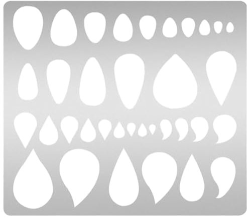 UNICRAFTALE Metallschablone Tropfen Ausschnitt Schablone Zeichenschablone Metallvorlage Edelstahl Tagebuchschablonen Geometrische Vorlage Malschablone Für Heimwerker Scrapbooking Fotogravur Schmuck