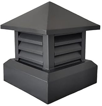 Tapa cuadrada de aleación de aluminio para chimenea de villa, rejilla de lluvia, resistente al viento, 25 x 25 cm, ventilación duradera y resistente al viento para villas.